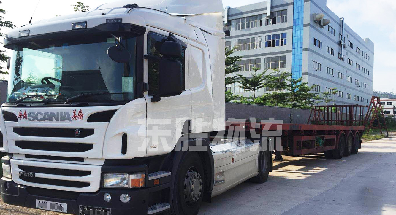 香港運輸專線，到香港物流公司--深圳東勝物流中港平板車圖